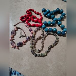 Bundle Of 4 Vintage Necklaces/ Read See Info Please